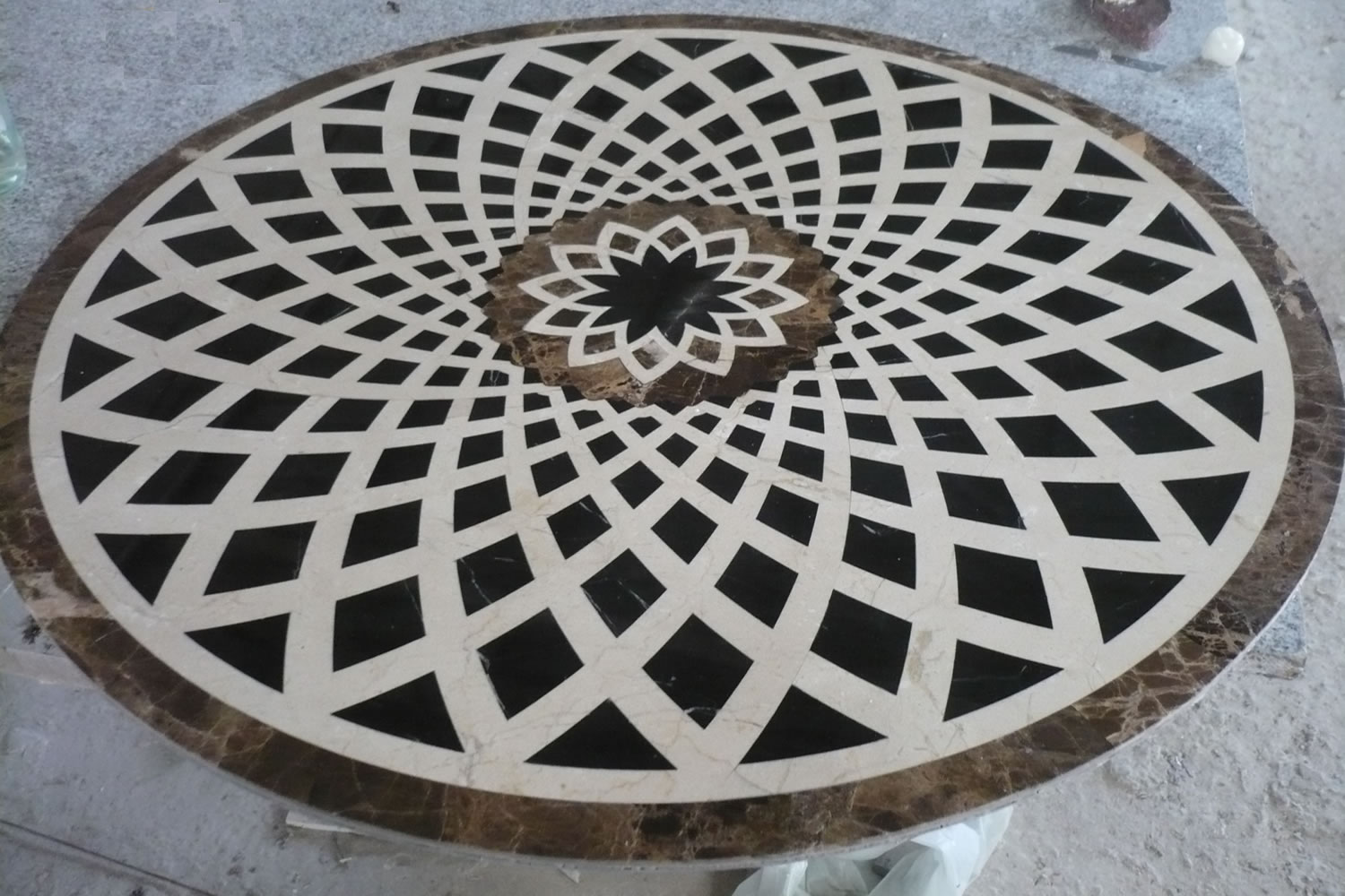 Circular Water-jet Medallion