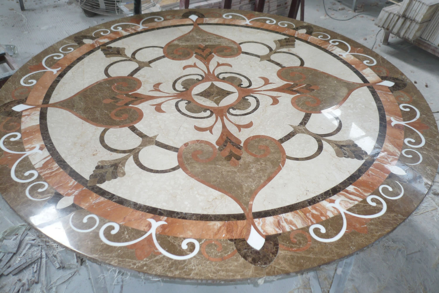 Circular Water-jet Medallion